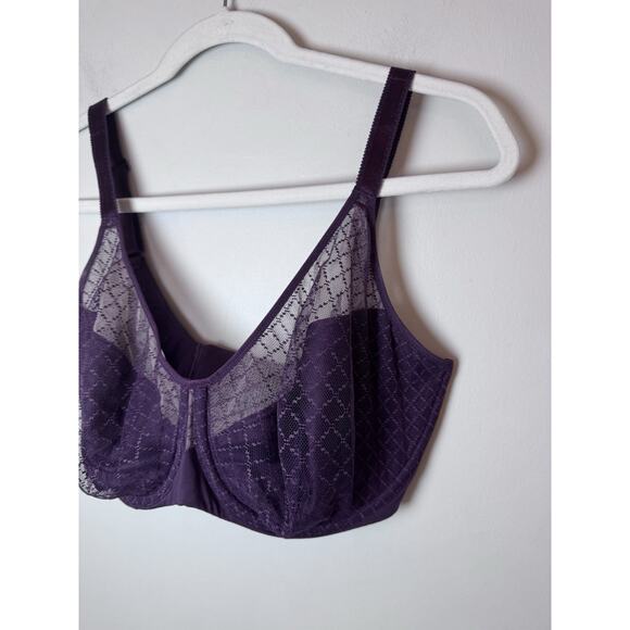 Chantelle Brands Norah Chic Unlined Underwire Bra Aubergine Purple 34H NEW - Picture 6 of 9